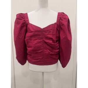 PlusS Collection Pink Ballon Sleeve Top Sz XXL Smocked Back Coquette Balletcore